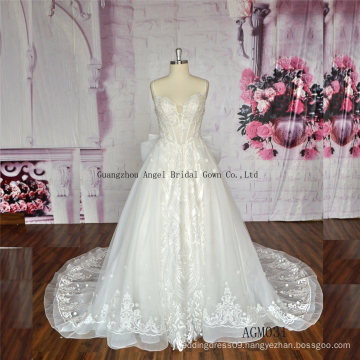 Pretty Purely Manual Flower Organza A-Line Wedding Dresses Beaded Floral